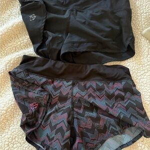 Women's Black and Multicolor Athletic Shorts